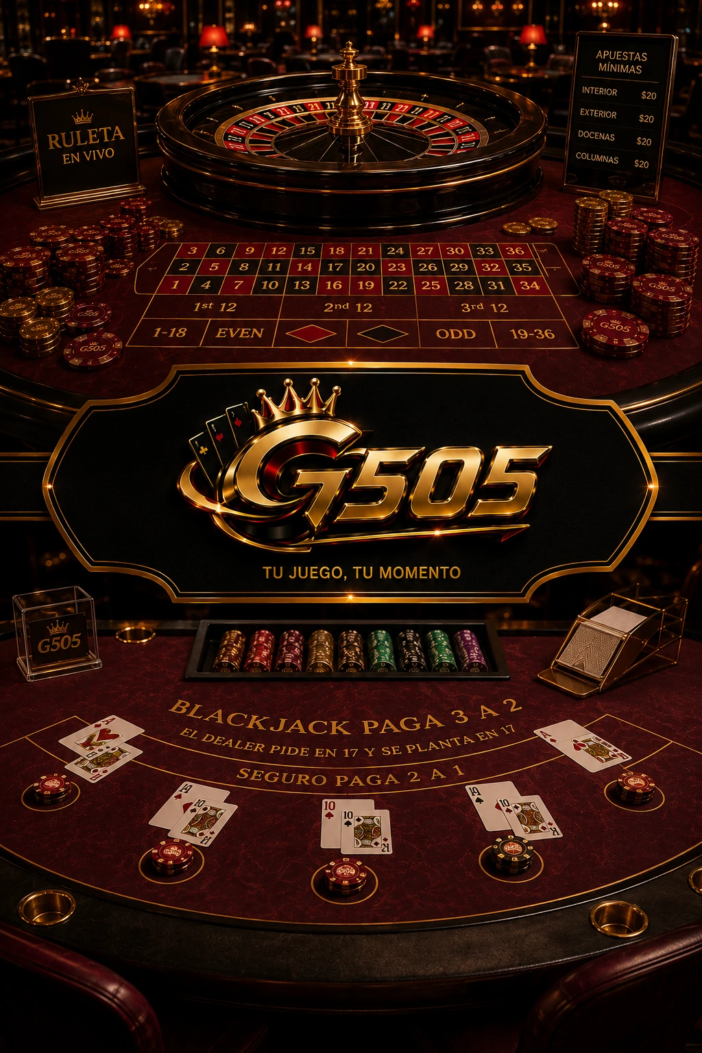 Ruleta y blackjack G505 en mesa