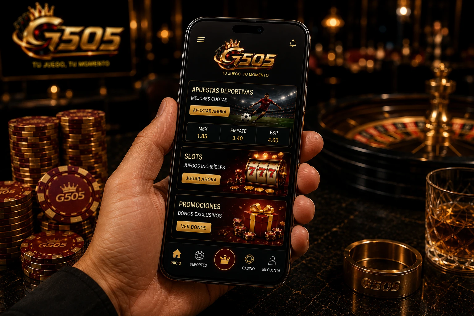 Primera sesión móvil de casino G505